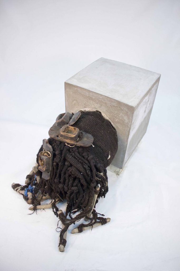 I am In The Settlements, 2016, Concrete, Weaving, 65x105x47 cm